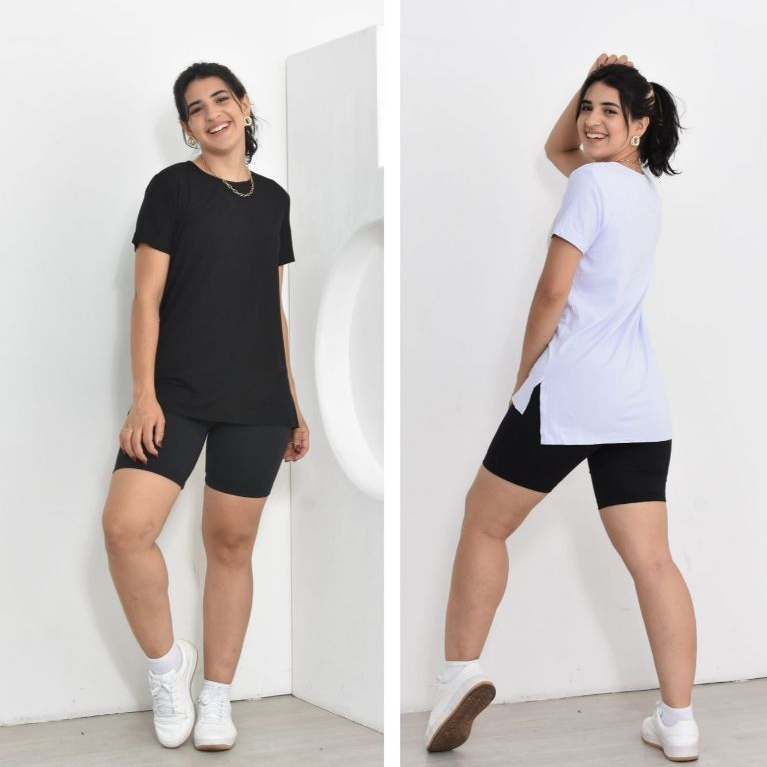 Kit 2 Blusas Sobre Legging Para Academia Cobre Bumbum