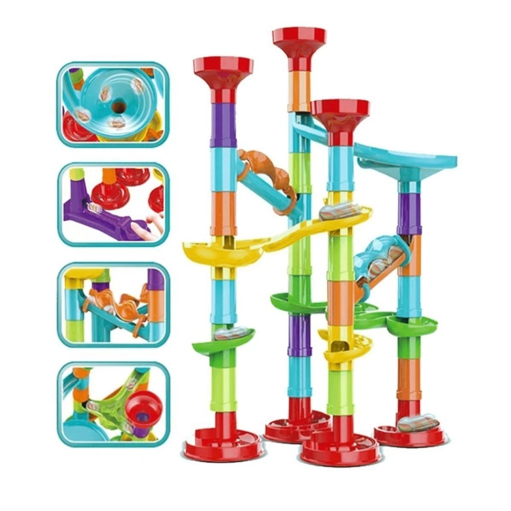 Pista De Bolinhas De Gude Blocos De Montar Labirinto MARBLE RUN ...