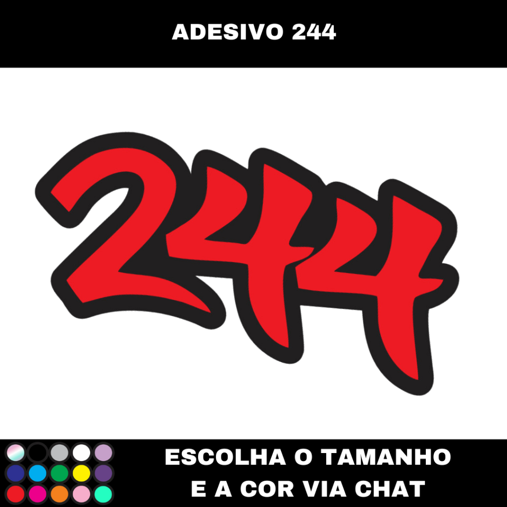 ADESIVO 244 BR MOTO PERSONALIZADO PARA MOTO CARRO BIKE CAPACETE GRANDE ...