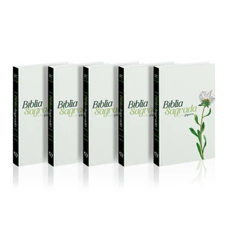 Kit 5 Biblias Gigante | ARC | PPM | Harpa e Corinhos | Flor Branca