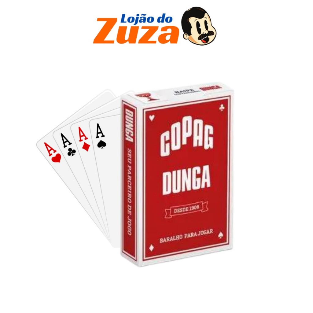 Baralho Convencional Dunga Vermelho Naipe Tradicional Truco Tranca Pif ...