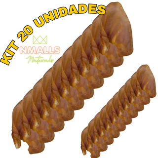 Kit 20 Mordedor Para Cães Orelha Suína Natural