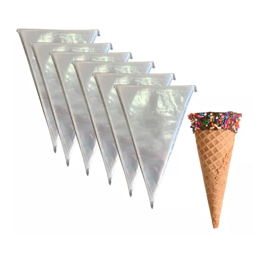 50 un. - Saco Cone Plástico Cone Transparente - Embalagem Cone 12 x 25 ...