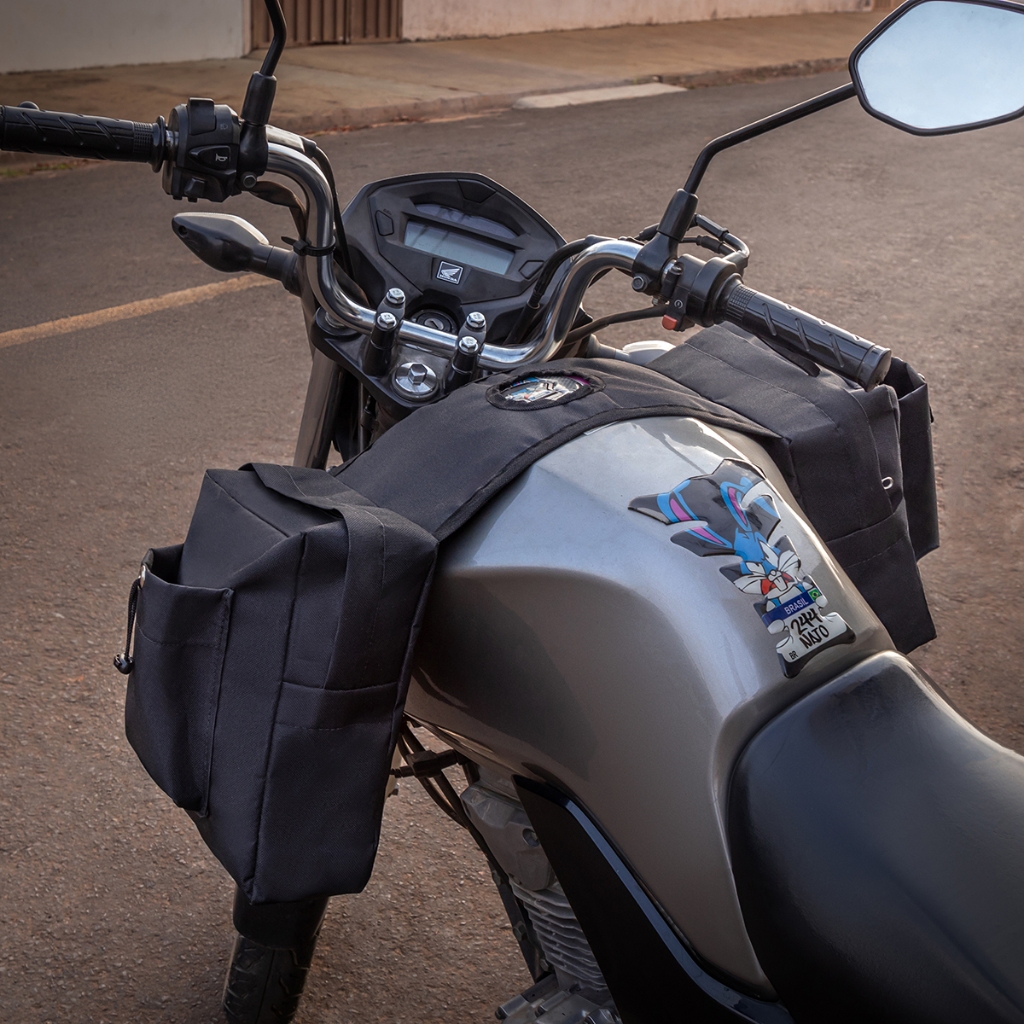 Bolsa Aforge Universal Tanque de Moto E Quadriciclo Lateral 5,5 LT Reforçado Novidade