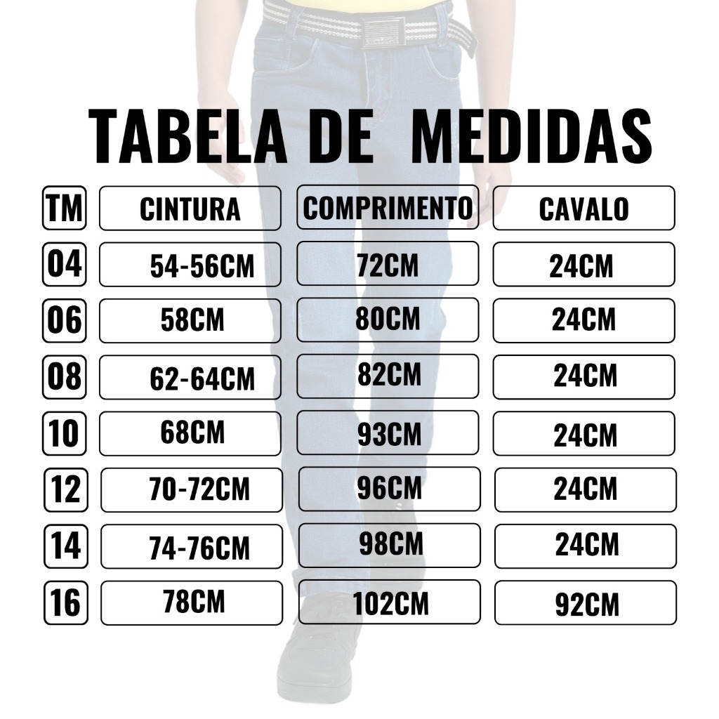 Tabela de medidas levis shops feminina