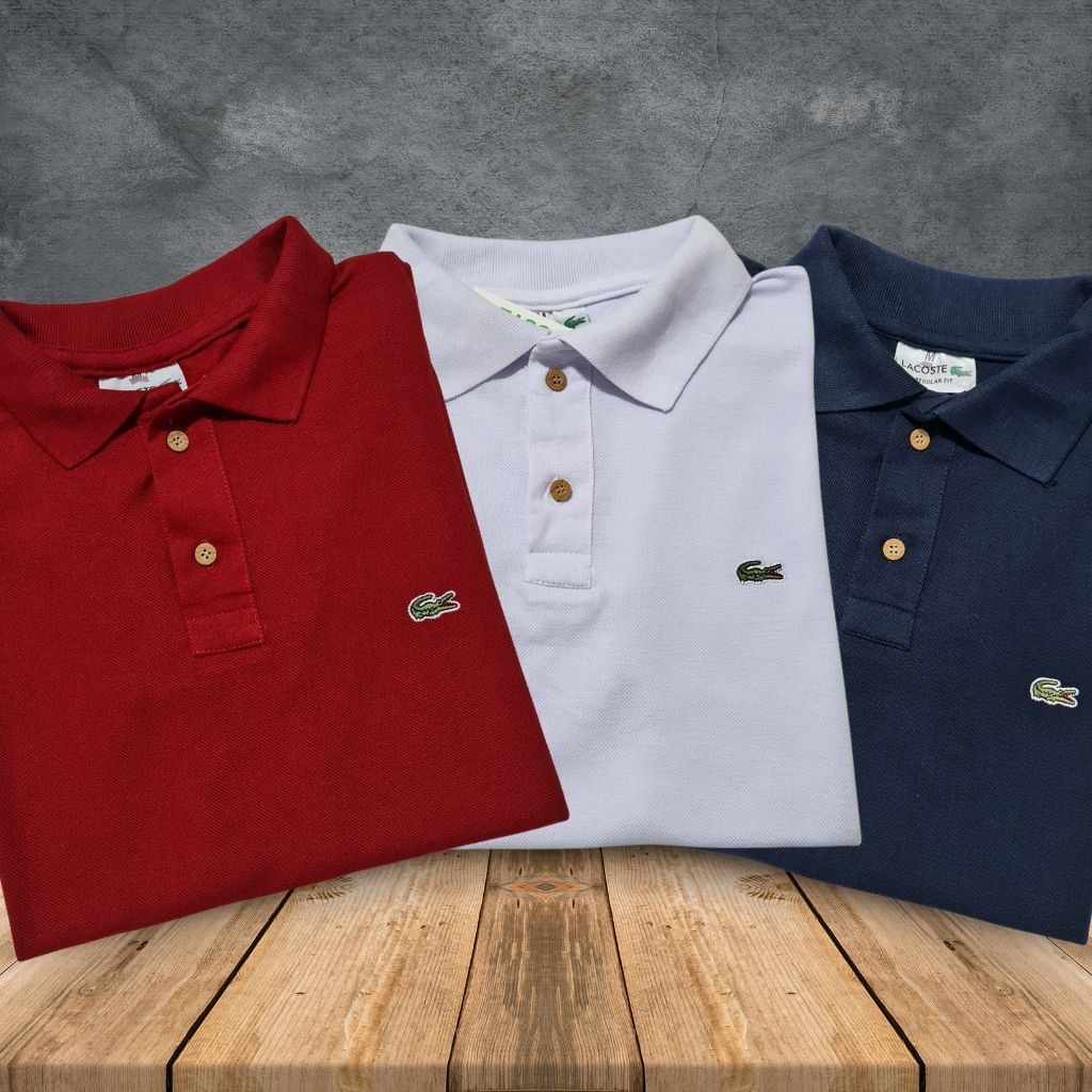 Kit Camisas Gola Polo LCT Básica Manga Curta Lisa Cores Sortidas Piquet