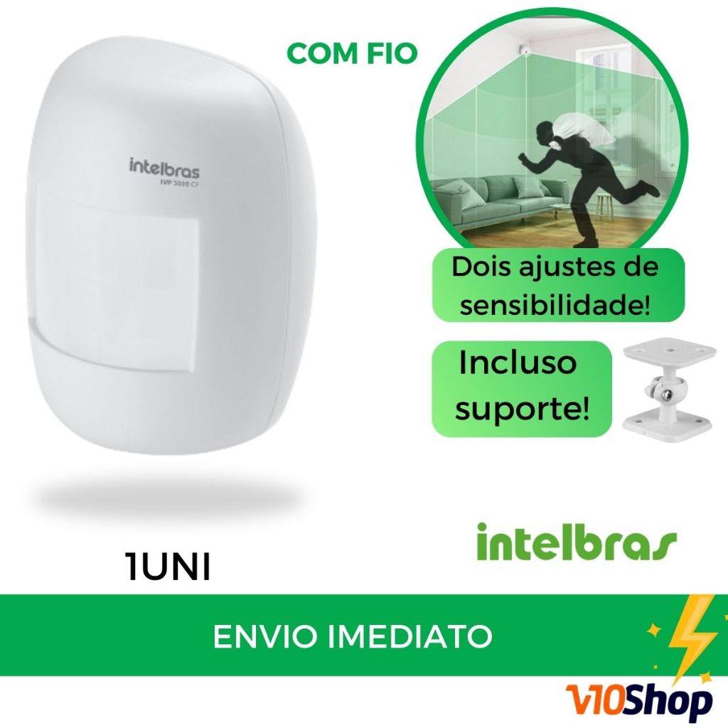 Sensor de alarme Infravermelho Com Fio Ivp 3000 Cf Intelbras