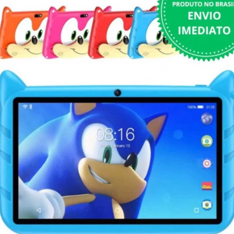 Tablet Do Sonic 64GB/4GB RAM Android Infantil Kids Criança Educativo ...