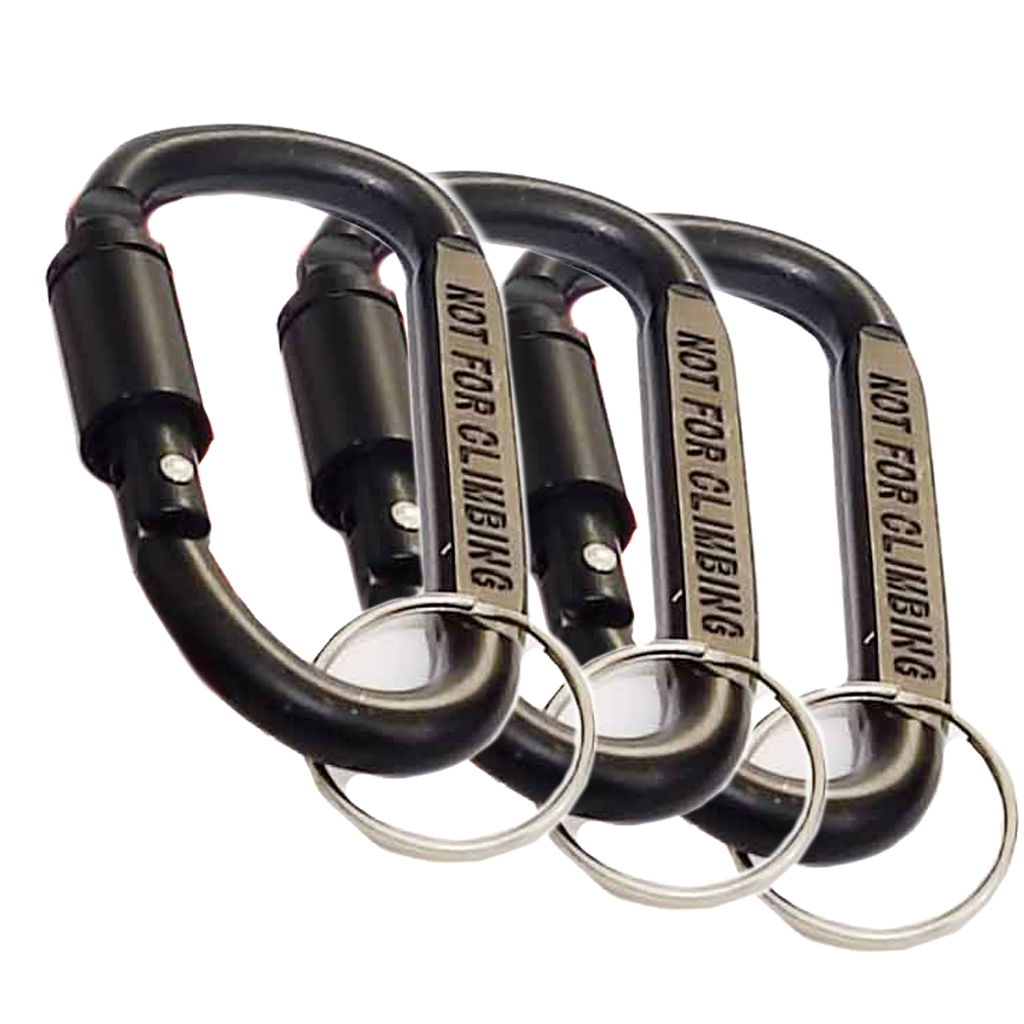 Kit 3 Chaveiro Mosquetão Reforçado Liga de Alumínio 8 cm