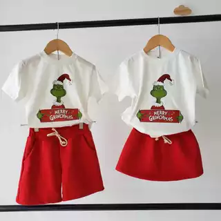 Conjunto verão feminino ou masculino natalino grinch natal