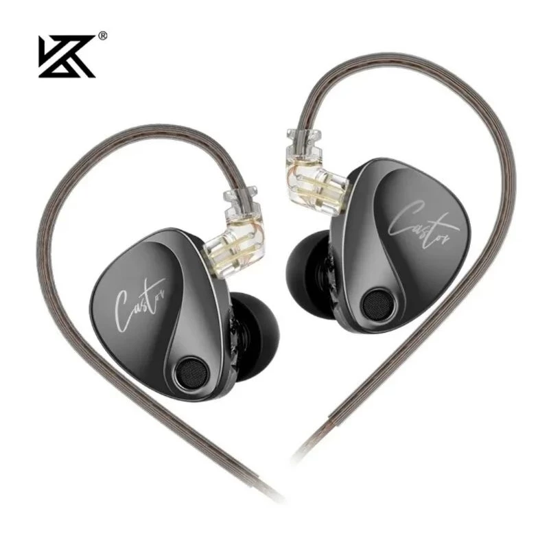 Fone de ouvido HiFi KZ Castor Equalizavel Preto Grave amplificado Alta Fidelidade uso profissional e retorno de palco
