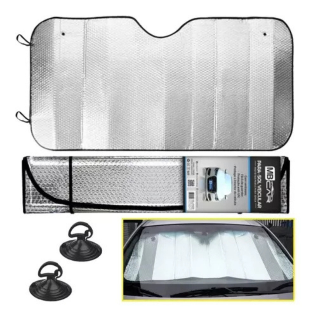 Protetor Solar Quebra Sol Para Carro Com Ventosa Dobrável Universal ...