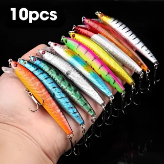 Kit 10 Iscas Artificiais Importadas 1/2 Meia Água de 8 cm e 5 gramas Pesca Tucunaré Traíra Dourado Robalo