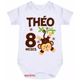 BODY BEBÊ MÊS ANIVERSÁRIO MACACO ENVIAR O NOME DO SEU BEBÊ E MÊS DESEJADO NA MESMA HORA COMPRA