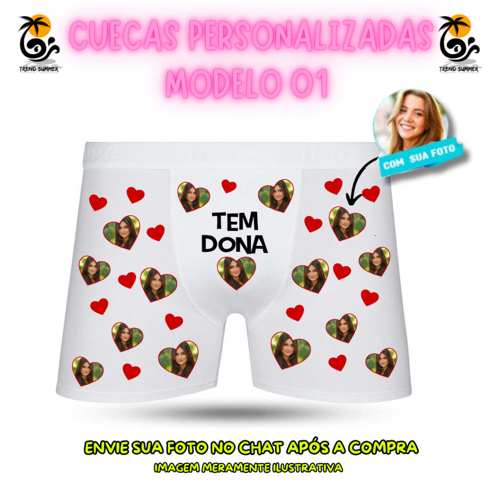 Cueca Personalizada com Foto - O Presente Perfeito para Surpreender Seu Parceiro!