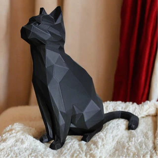Gato decorativo poligonal - Impressão 3D
