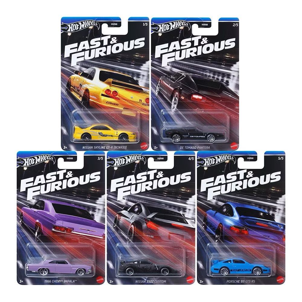 Hot Wheels Fast & Furious Porsche Nissan 350Z Skyline Impala Velozes e Furiosos Toretto Paul Walker
