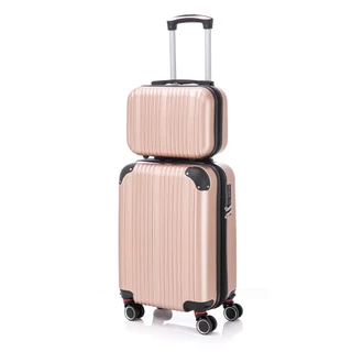Conjunto Mala De Viagem 10KG E Frasqueira Ziper Extensível Roda Dupla 360° TSA WZ06