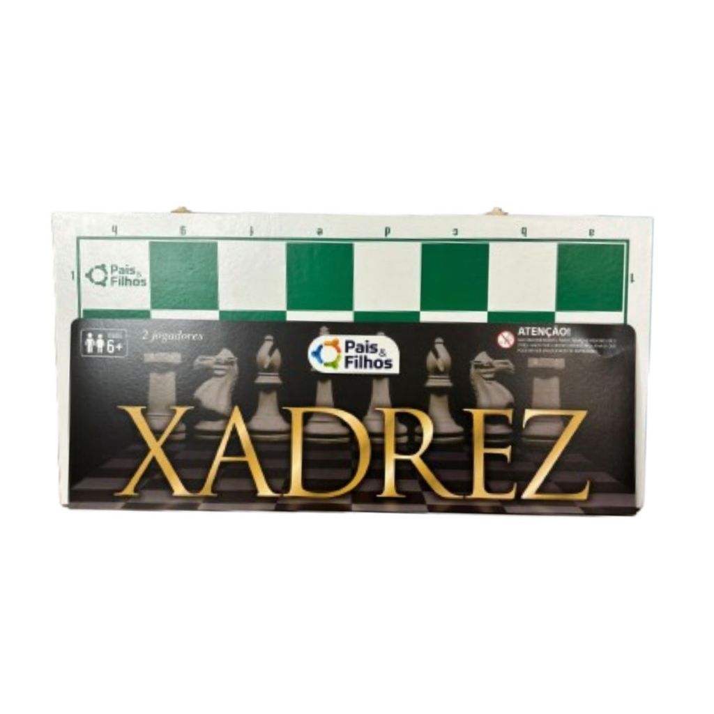Xadrez Caixa Madeira 40cm Jogo de Tabuleiro - Pais & Filhos