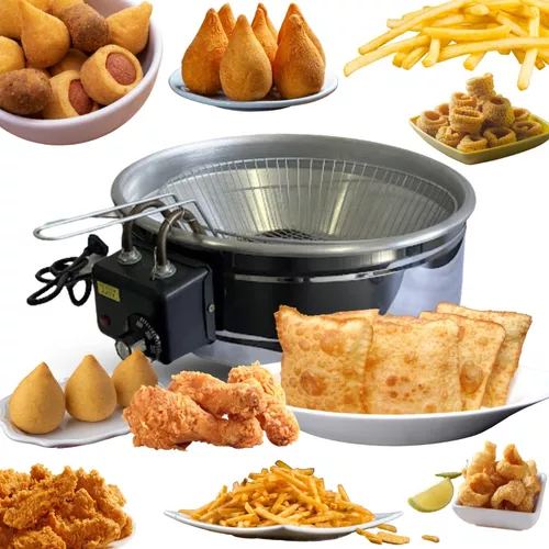 Fritadeira Elétrica Inox Tacho 4 Lt Resistência C/termostato