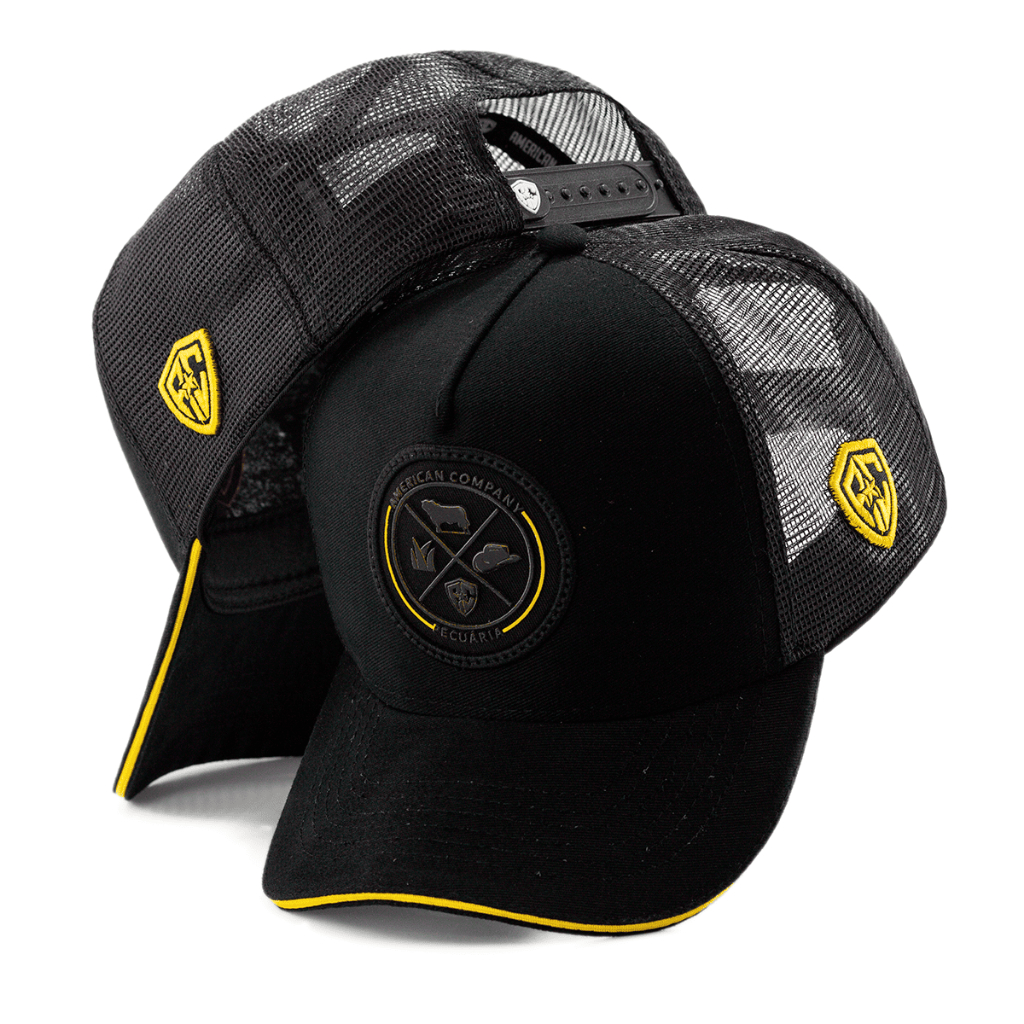 Boné Preto Masculino Trucker Telinha Pecuária Country Modão Peão Lançamento