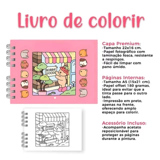 Livro de Colorir Bobbie Goods Rosa ou Azul com 50 folhas em papel 180g. Uma Experiência Criativa!