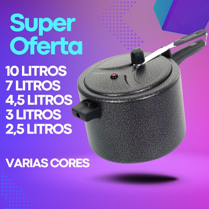 Panela de Pressão 4,5 Litros 3 Litros 7 Litros 2,5 Litros ASJ Varias Cores