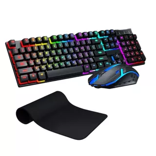 kit gamer teclado mouse mousepad gamer semi mecanico Led RGB jogo Pc notebook