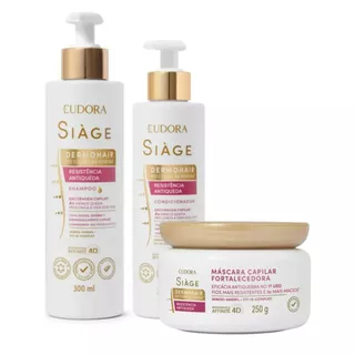 Siáge Resistencia á queda - Shampo 300ml + Condicionador 280ml + Mascara Capilar Fortalecedora 250gr