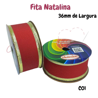 Fita Natalina Aramada Sinimbu rolo 10 metros em diversas larguras - Ref: 1451