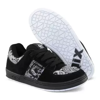 Tenis Skate Qix 90's OG Cassic Sneakers Estampado Preto Branco Confortavel