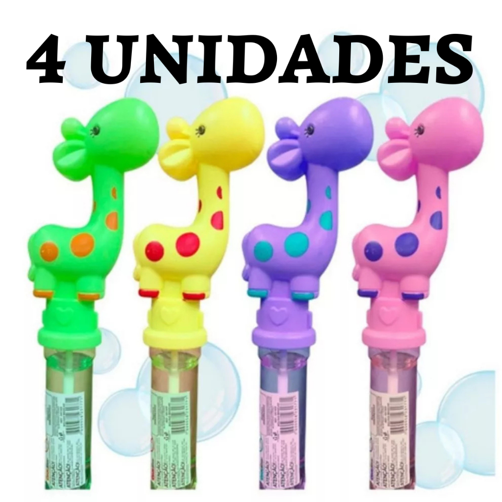4 Brinquedos Bolhas Sabão de Bastão Colorido Bolha Magica Grande ...