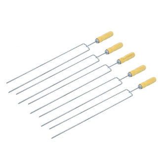 Kit 5 Espeto Duplo Profissional Para Linguiça Churrasco