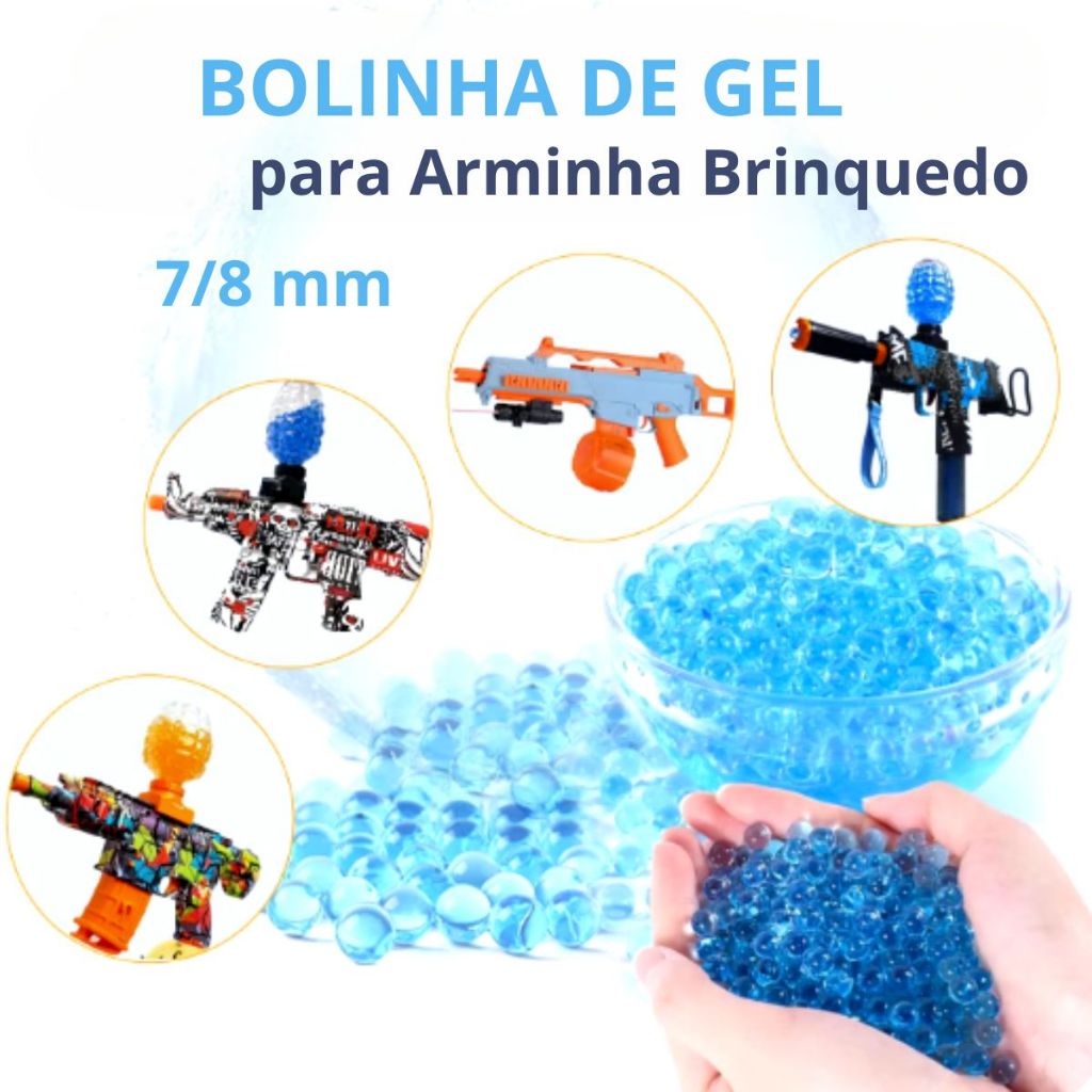 KIT Bolinhas De Gel para Arminha Brinquedo Orbeez de munição lançador 7 ...