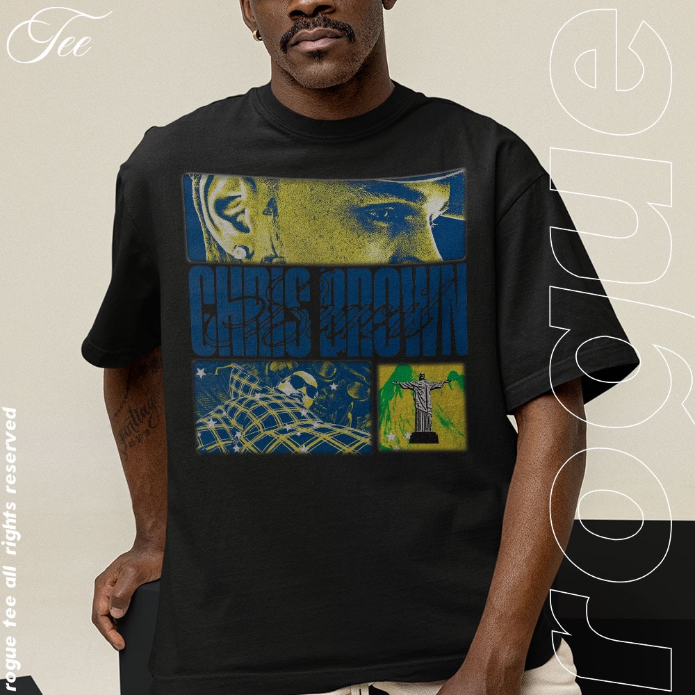Camiseta BAsica e OVERSIZED Chris Brown Live Brasil Capa World