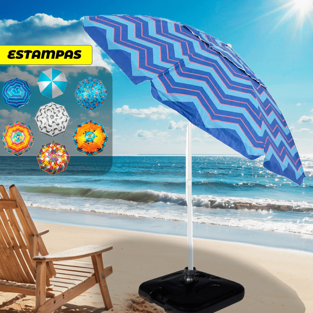 Guarda Sol Classic Articulado Grande Estampado 1,80M Base Ombrellone ...