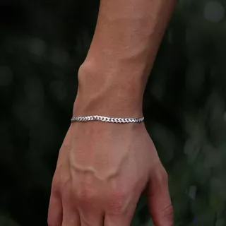 Pulseira de Prata 925 Masculina Grumet 3mm