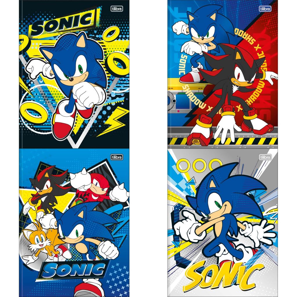 Caderno Universit Rio Brochura Capa Dura Sonic X Cm Folhas