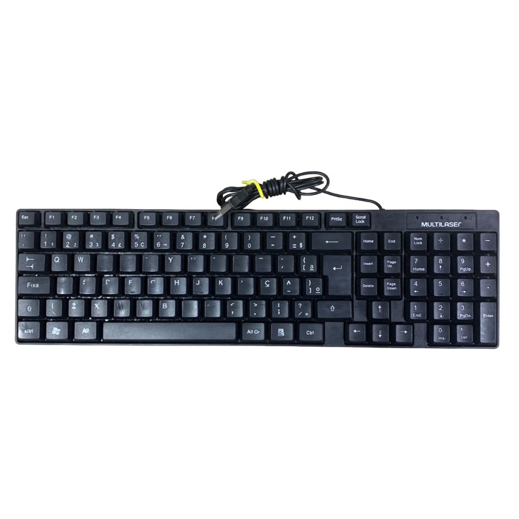 Teclado USB Multilaser TC193 Computador PC com teclas apagadas