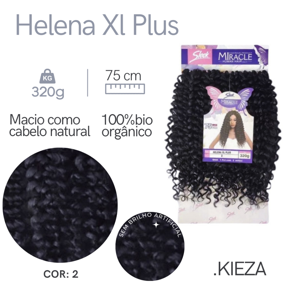 miracleマントルピース Cabelo Para Crochet Braids Human Hair Miracle 75cm + Agulha