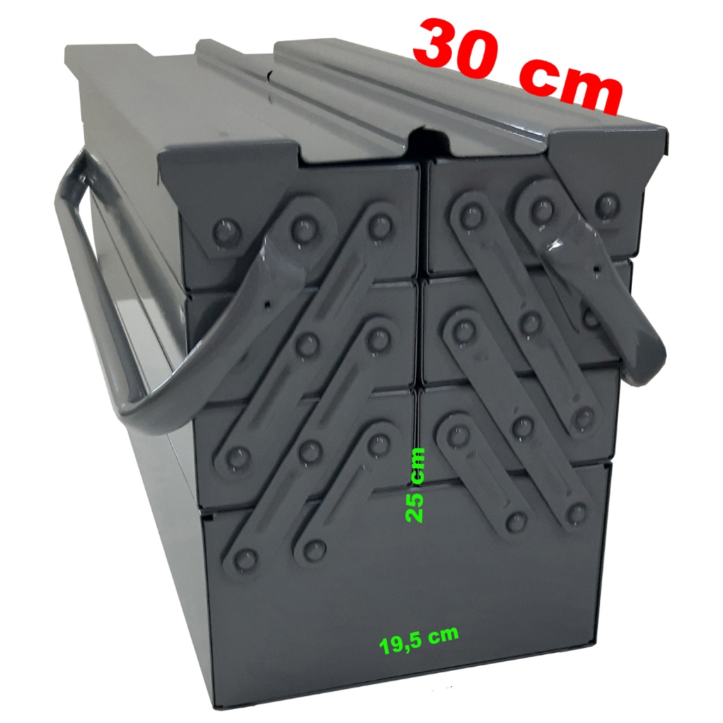 Caixa Ferramenta 7 Gavetas de 30 Cm Sanfonada Cabo MOVEL CINZA 400.073 em Aço Reforçada 3 5 NILART