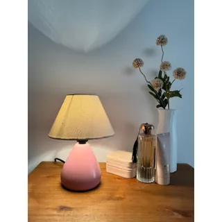 Abajur Luminaria de Ceramica Porcelana Gota Bivolt Com Cupula Tecido para Decoração Quarto Escritorio Sala Decoração