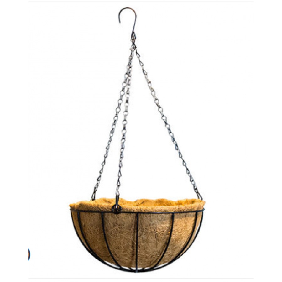 Vaso De Pendurar 40cm Pendente Ferro Fibra Coco