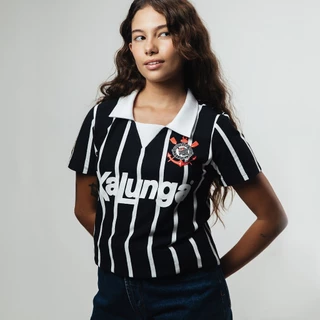 Camisa Polo Retrô Corinthians 1990 Feminina