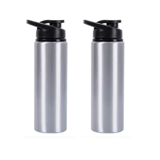 Kit com 10 Squeeze Garrafa Alumínio 750ml Prata - Para Sublimação