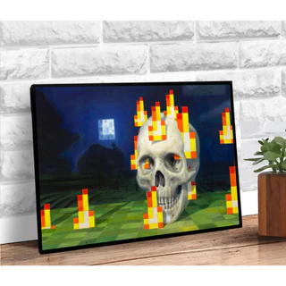 Placa/Quadro Decorativo Pintura Minecraft Material PS 2mm