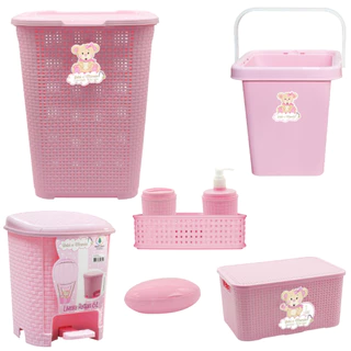 KIT CESTO ROUPAS QUARTO BEBÊ ORGANIZADOR INFANTIL RATTAN LIXEIRA BALDE CAIXA MULTIUSO  KIT HIGIENE em Oferta na Shopee
