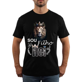 Camiseta Evangelica Sou filho do Rei Jesus unissex colorido100% Algodão Envio imediato