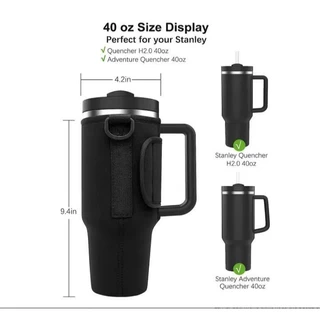 Porta Garrafas De Água Para Stanley Quencher H2.0 & Adventure 40 oz Tumbler , Neoprene Com Alça De Ombro Ajustável Camin