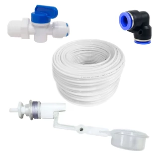 Kit Boia Nível de Água + Mangueira Atóxica + Engate Rápido ¼” + Registro Rosca BSP de ½” Saída ¼”